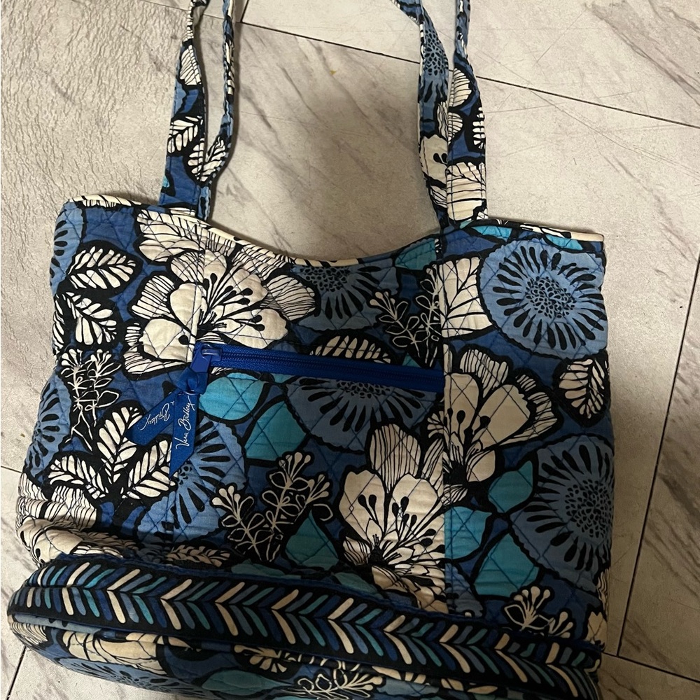 Vera Bradley Blue and Black Floral Tote